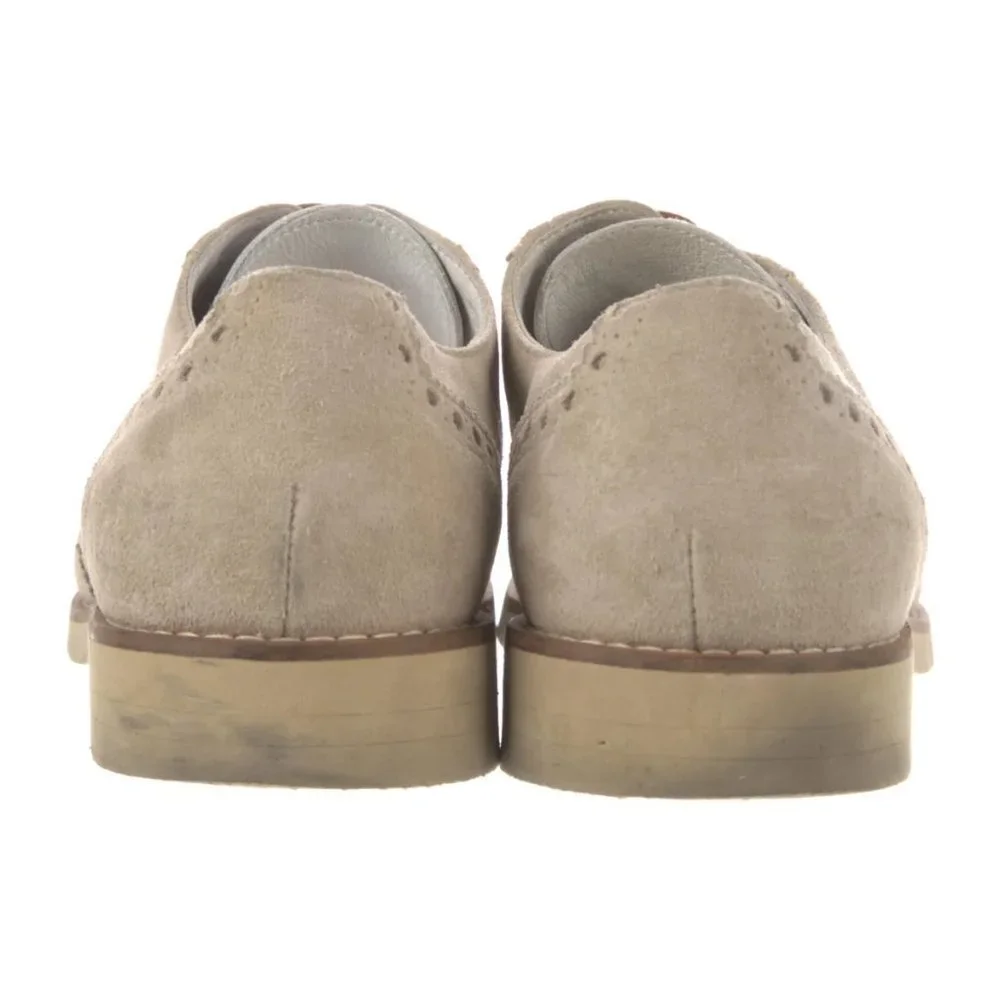 DEL TORO Suede Lasercut Accents Brogues Mens Loafers Cream Nubuck Wingtip Sz 11 - Picture 4 of 5